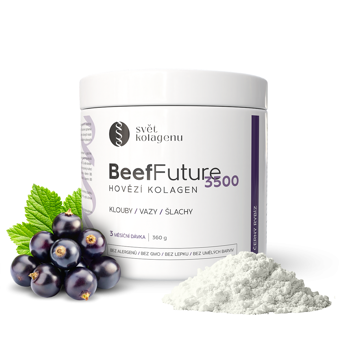 Hovězí kolagen BeefFuture 3500 - borůvka