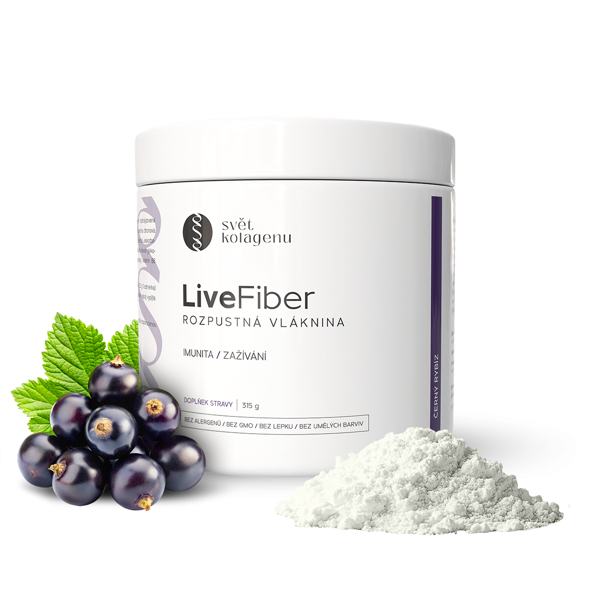 Rozpustná vláknina LiveFiber – černý rybíz